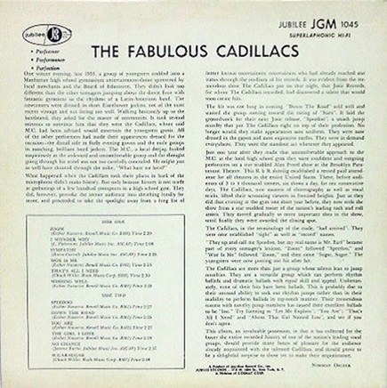 JGM-1045 - The Fabulous Cadillacs Back Cover