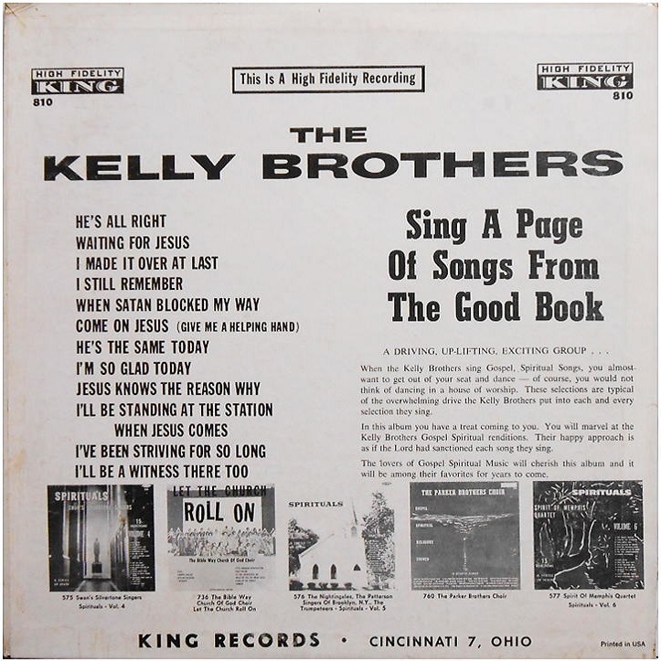 King 810 - Sing Page Of Songs From The Good Book Back Cover