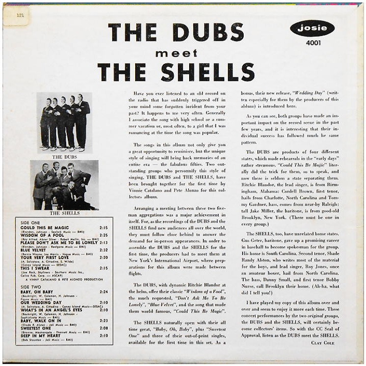 JOZ-4001 - The Dubs Meet The Shells Back Cover