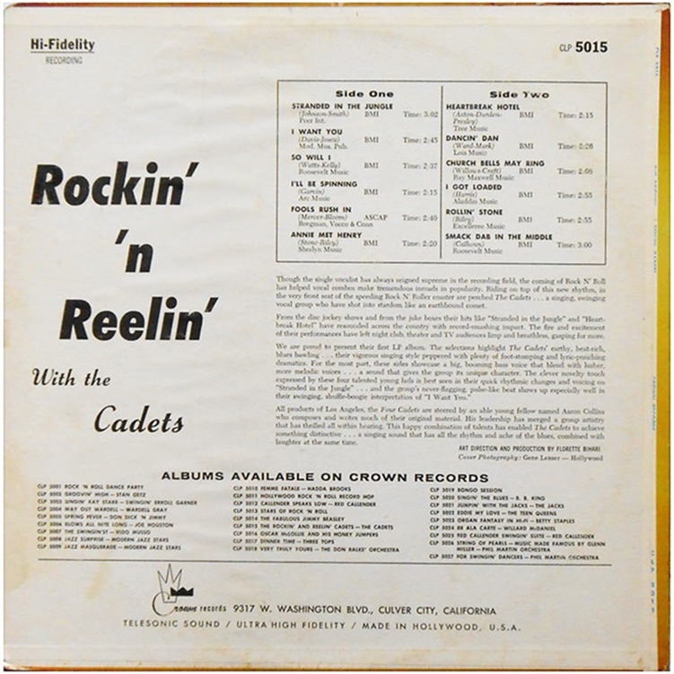 CLP-5015 - Rockin' n' Reelin' Cadets Back Cover