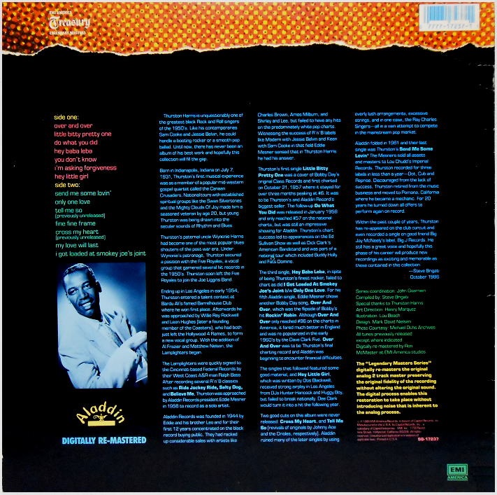 EMI America SQ-17237 - Little Bitty Pretty One Back Cover