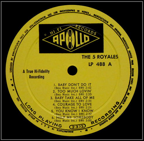 LP-488 - The Rockin' 5 Royales Side A