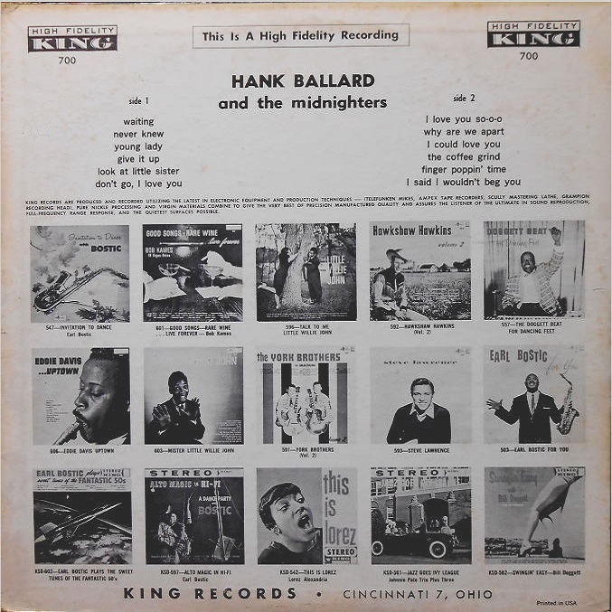 King 700 - Mr. Rhythm and Blues Back Cover