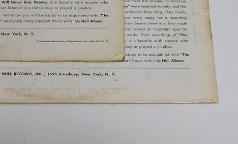 HLP-1000 - Hull Records Invite You To Meet The Avons Back Covers